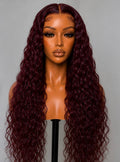 13x6 Deep Wave Cherry Curlz Lace Front Wigs - 200% Density HD Frontal Wigs -, Pre-Plucked