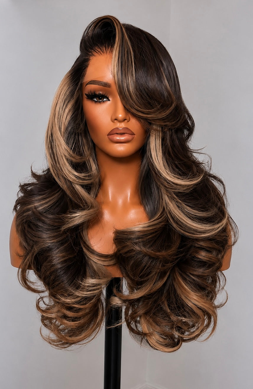 13x6 Body Wave Brownie Lace Front Wigs - 180% Density HD Frontal Wigs -, Pre-Plucked