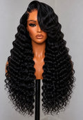 13x6 Deep Wave Noir Lace Front Wigs - 200% Density HD Frontal Wigs - Pre-Plucked