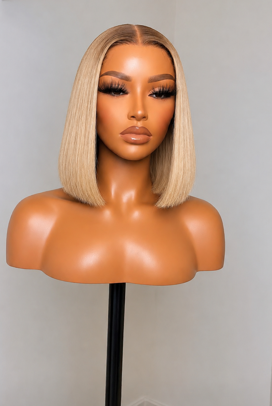 13x6 Straight Champagne Lace Front Wigs - 180% Density HD Frontal Wigs -, Pre-Plucked