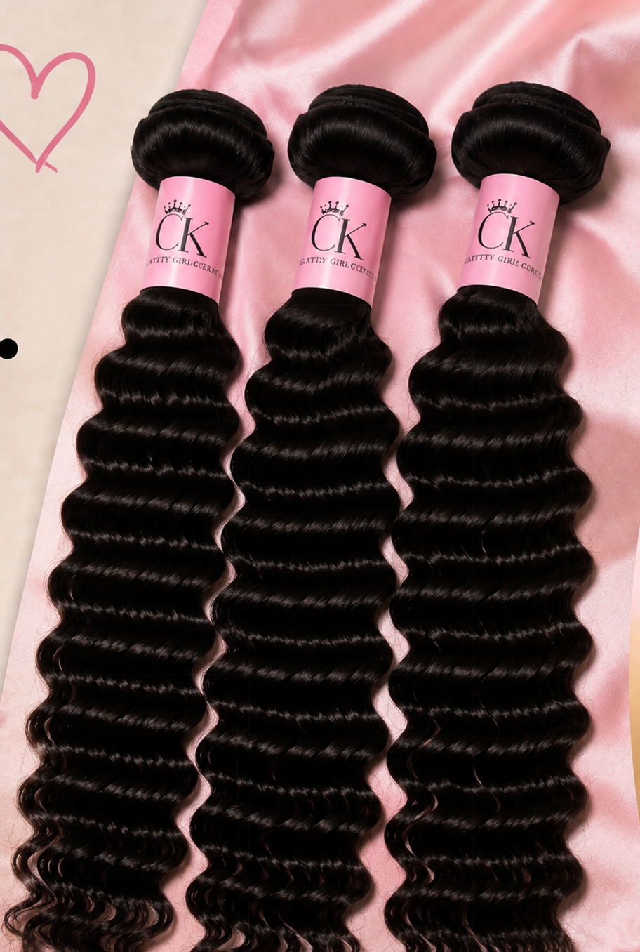 Deep Wave Curly Bundles, 100% Virgin Human Hair Unprocessed 3 Bundles