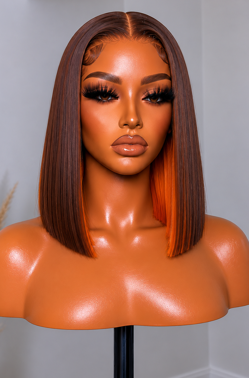 13x6 Straight Sunset Lace Front Wigs - 180% Density HD Frontal Wigs -, Pre-Plucked