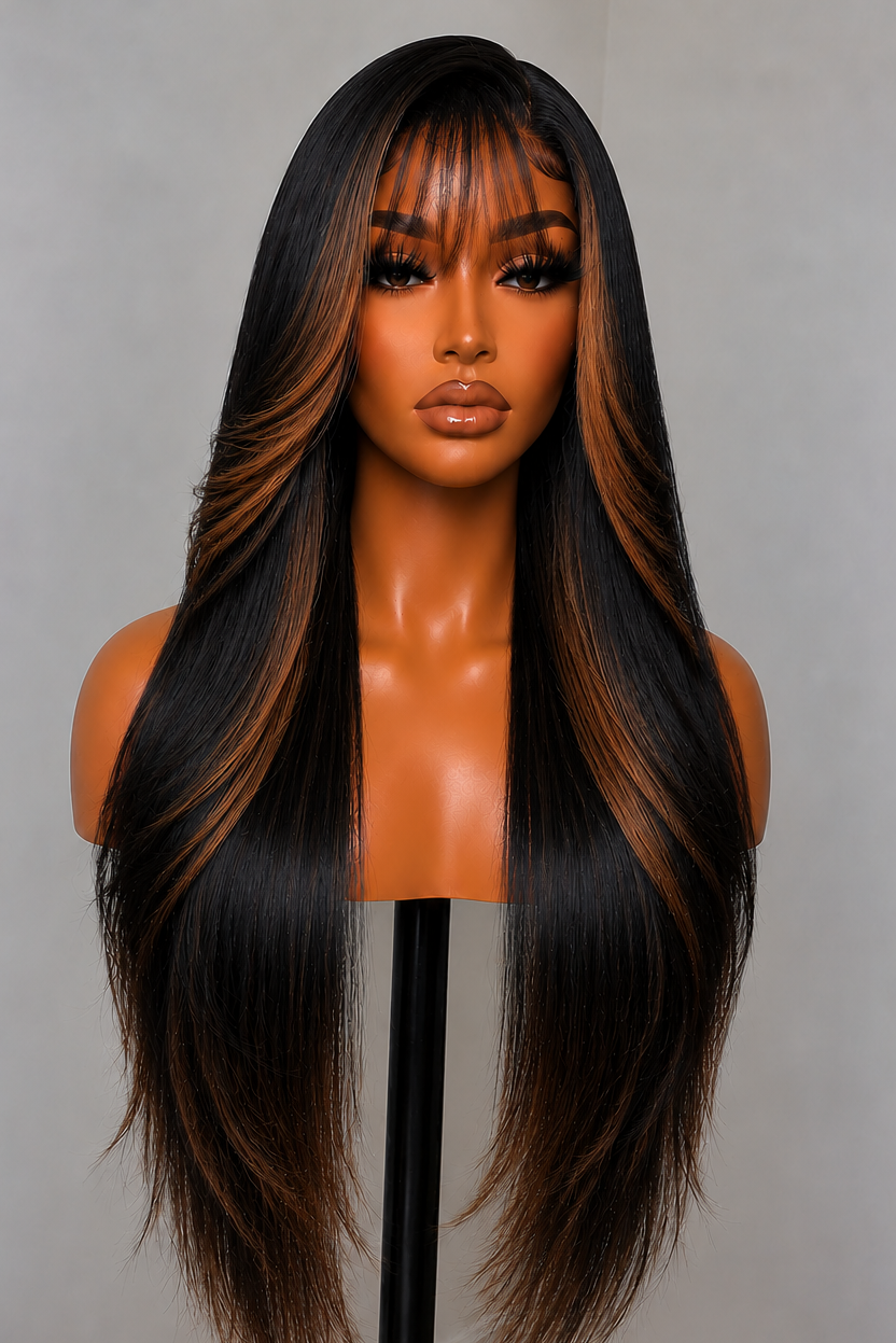 13x6 Straight Almond Beauty Lace Front Wigs - 180% Density HD Frontal Wigs - Pre-Plucked